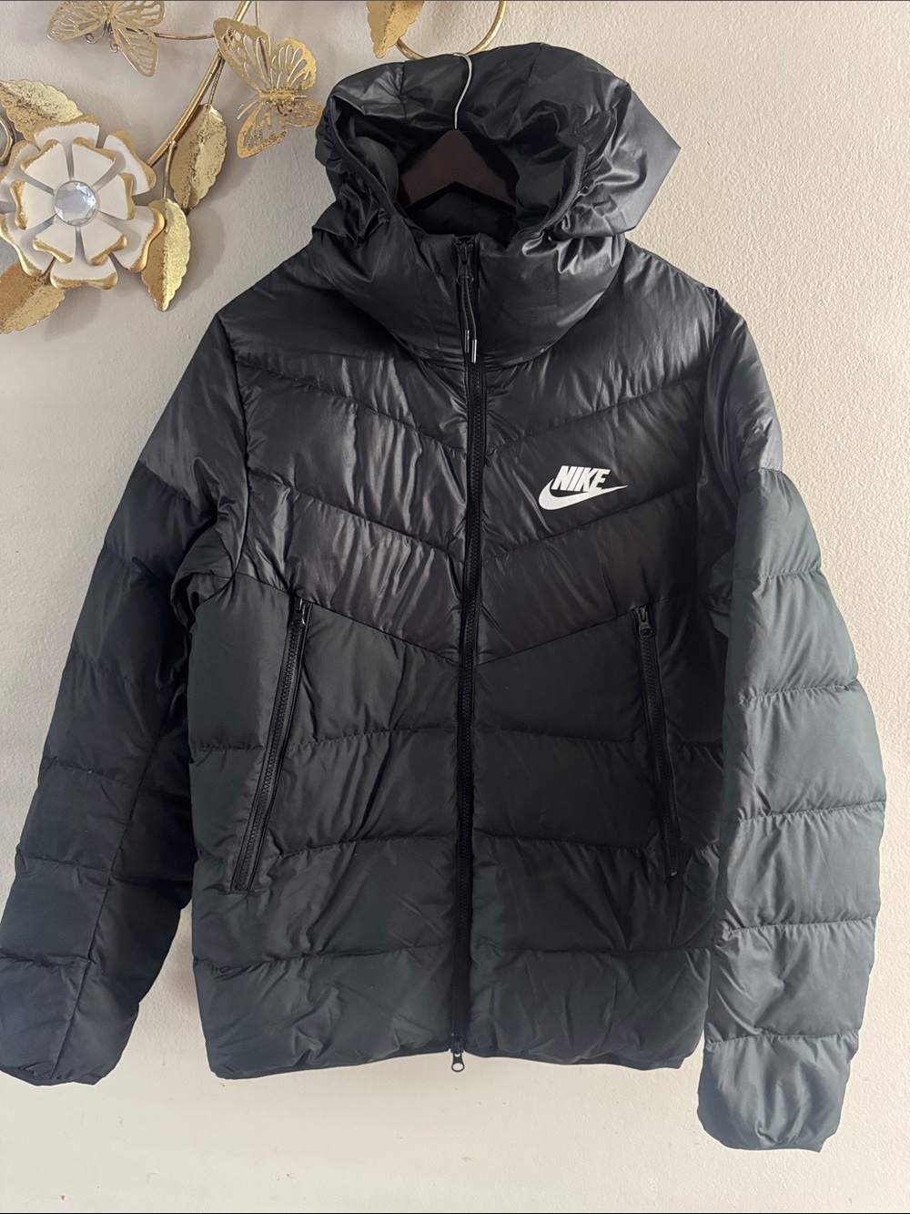 Nike Black Hooded Men's Puffer Jacket